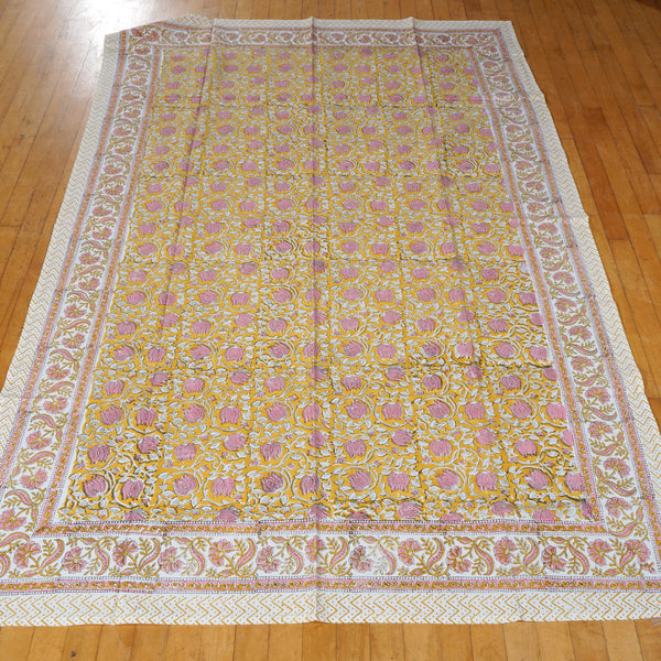 Block Printed Cotton Table Cover - 180 x 130 cms